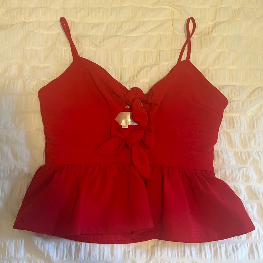 J.O.A. Red Tank with Bow Detailing. Perfect condition 🌹